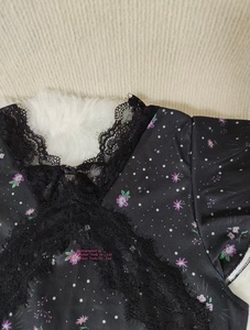 Robe longue élégante à col en V, style français, nouvelle collection été pour femmes, robe florale sexy avec dentelle noire, style vacances - Product Image 5