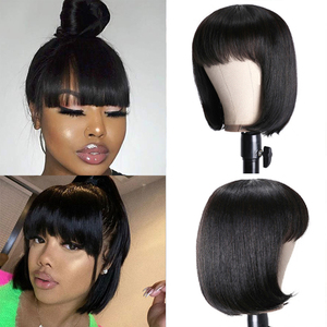 Giá Rẻ Thẳng Ngắn <span class=keywords><strong>Bob</strong></span> Bang Trong Suốt HD Ren Tóc Giả Tóc Con Người, Chồn Brazil Tóc Đóng Cửa Ngắn <span class=keywords><strong>Bob</strong></span> Tóc Giả Cho Phụ Nữ Da Đen - Product Image 2