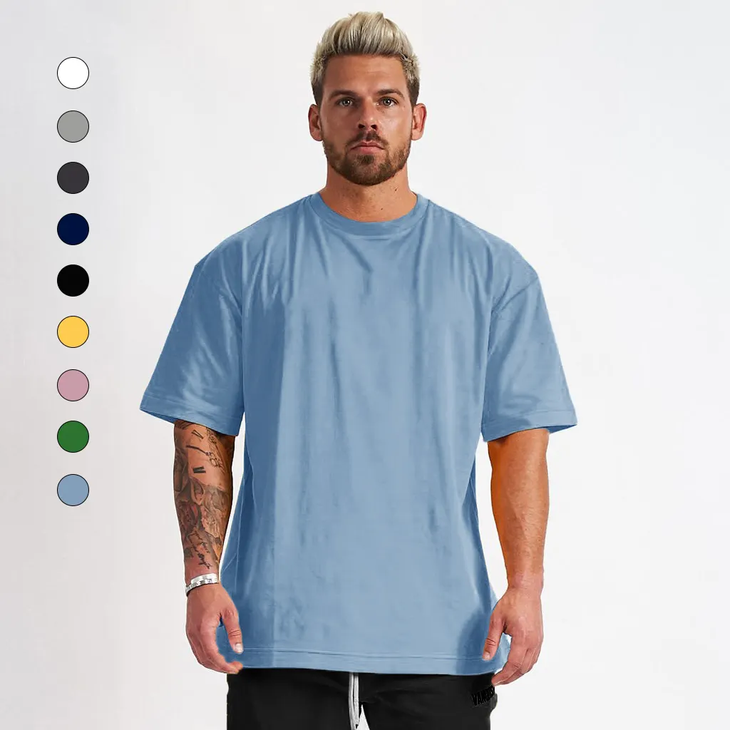 Herren de gran tamaño 180 GSM camiseta ropa de hombre 95% algodón 5% Spandex Ropa Camisetas De hombre boxy cropped camiseta
