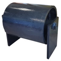 Roulette de sol rigide noire en acier 1020 de 10 po x 8 po pour conteneur à fond rond, bac à déchets, roues de chariot, poubelle