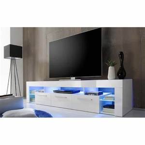 <span class=keywords><strong>Mueble</strong></span> para <span class=keywords><strong>TV</strong></span> <span class=keywords><strong>Blanco</strong></span>, <span class=keywords><strong>Mueble</strong></span> para Televisor de Madera <span class=keywords><strong>Blanco</strong></span> con Frente de Alto Brillo UV, Lámpara LED - Product Image 1