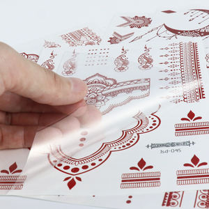 Autocollant de <span class=keywords><strong>tatouage</strong></span> au henné jetable de haute qualité imperméable à l'eau résistant à la sueur, <span class=keywords><strong>dentelle</strong></span> vermillon, pochoir de <span class=keywords><strong>tatouage</strong></span> de couleur temporaire pour le visage et le corps - Product Image 3