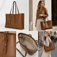 Sac fourre-tout en cuir PU sur mesure pour femmes |   Sac à main de travail grande capacité |   Sac à bandoulière de bureau classique et minimaliste