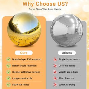 PVC Floating Inflatable Mirror Ball <b>Balloon</b> for Large Event Decorations-Waterproof Weather Resistant No Electricity Needed - Product Image 3