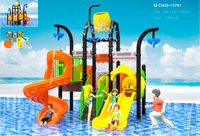 Piscine à jets d'eau amusants pour enfants, équipement de terrain de jeu extérieur pour maternelle, grand toboggan aquatique en plastique