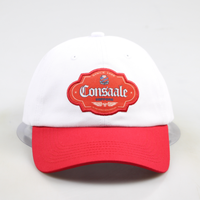 Casquette Dad Hat non structurée 6 panneaux en sergé de coton de haute qualité avec visière incurvée, sangle à boucle métallique et patch frontal personnalisé pour adultes, style streetwear avec lettrage