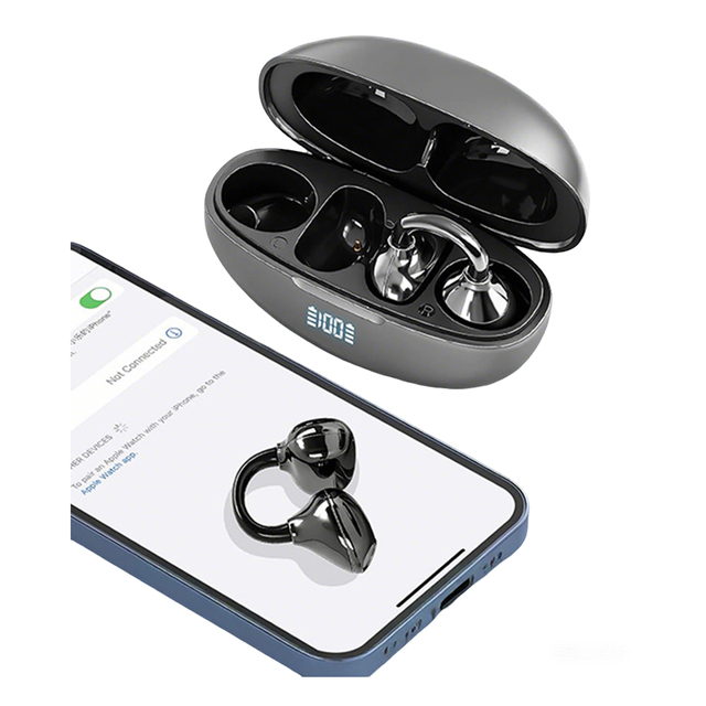 BT 5.4 Clip on Wireless Earphone OWS Earbuds  with 50H Long-Battery Life Play Time Open Ear Headphone Ear Buds for Sport New