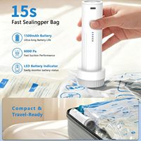 Pompe à vide électrique de voyage pour sacs de conservation sous vide |   Pompe à air de voyage avec chargement USB-C, scelleuse sous vide portable pour vêtements