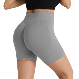 Shorts de yoga grande taille transfrontaliers <span class=keywords><strong>Europe</strong></span>-Amérique, taille haute, effet push-up fessier, en Spandex/Nylon - Product Image 5