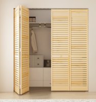 Porte en bois HDF à double persienne de style français moderne avec finition imperméable pour placard ou buanderie, utilisation intérieure
