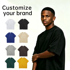 T-shirts en coton épais surdimensionnés 280 g/m² pour hommes, impression de logo personnalisée, streetwear, vente en gros, approvisionnement en vrac - Product Image 1
