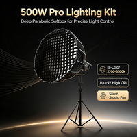 Kit d'éclairage LED bicolore 500W pour photographie, intensité réglable via APP, RA97 CRI, en alliage d'aluminium, tension universelle, ensemble complet, profond