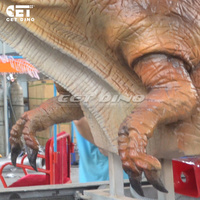 Tête de dinosaure animatronique T-Rex décorative et interactive, modèle de dinosaure pneumatique pour attraction