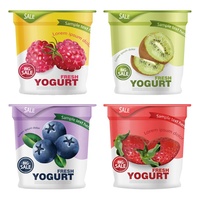Bouteille en plastique jetable de 193 ml (6 oz) vide pour yaourt, gobelet en plastique pour emballage de crème glacée avec couvercle