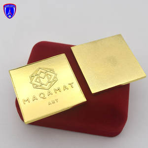 Plaque de marque vierge plaquée or personnalisée sac en métal logo personnalisé badges plaque de métal décorative gravée - Product Image 3