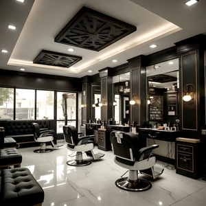 Luxury Modern Real Wood Adjustable Barber <b>Mirror</b> Station Stylish Durable Metal Pedicure Chair Commercial Salon Furniture - Product Image 1