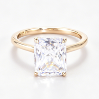 Bagues en moissanite certifiées GRA, argent sterling 925, 1 ct, 5 ct, 10 ct, coupe radiante, bague de fiançailles en moissanite