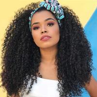 Perruque Bandeau Bouclée Afro Crépue Brute Brésilienne Prête à Porter 100 % Cheveux Humains – Vente en Gros pour Femmes Noires
