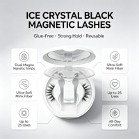 Kit de cils magnétiques réutilisables végétaliens faits à la main naturels et doux avec applicateur à bande complète et aimant ultra-fin pour un maquillage des yeux amélioré