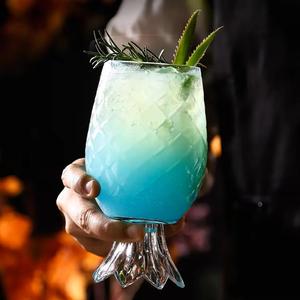 Verre à boire texturé avec motif ananas, 440 ml, transparent, pour boissons, cocktails, eau, jus, <span class=keywords><strong>bar</strong></span>, maison, vaisselle - Product Image 2