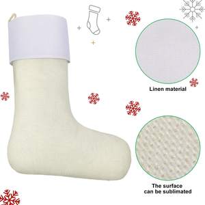 Calcetines Navideños Personalizados de Yute para Sublimación, Decoración Navideña para Colgar en el Árbol o Chimenea, Impresión por Transferencia de Calor DIY - Product Image 2