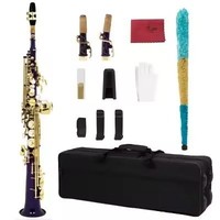 Saxophone soprano Bb droit en laiton laqué durable, plusieurs couleurs, instrument à vent professionnel pour adulte
