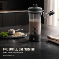 Batteur Électrique Démontable USB avec Large Ouverture, Bouteille Mixeur Shaker pour Boissons Protéinées