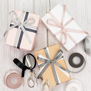 Ruban en satin double face noir et blanc pour emballage cadeau 9MM Vente en gros - Product Image 5