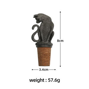 Custom Wine Cork Bottle Cap Stopper Mini Wooden Glod Pink Vinc <strong>Cat</strong> Wine Cork Mix With <strong>Figurine</strong> - Product Image 2