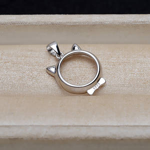 Wenchi 19851 Pendentif Chat en Argent S925 14,5 mm, Support Vide en Acier Inoxydable pour Bijoux DIY, Perles, Pierres ou Breloques Chine - Product Image 3