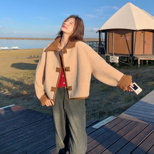 <span class=keywords><strong>Manteau</strong></span> en fourrure d'<span class=keywords><strong>imitation</strong></span> pour femmes <span class=keywords><strong>manteau</strong></span> réversible une pièce pour femmes régulier à la mode épaissi court simple boutonnage hiver - Product Image 6