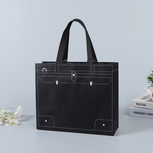 Justop ถุงผ้าปิดไหล่แบบลามิเนตสีดำใช้ซ้ำได้เป็นมิตรต่อสิ่งแวดล้อม - Product Image 4