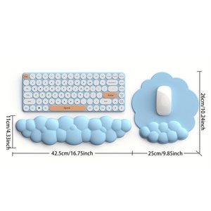 ODM Ergonomic Cloud PU Wrist Rest and Mousepad Set Wrist Guard Mouse Pad Set Cloud Keyboard Wrist Support Ergonomic Mouse Pad - Product Image 3