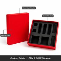 Boîte à maquillage personnalisée OEM ODM en gros, emballage cadeau cosmétique rouge, boîte rigide avec insert en mousse, fabrication directe ISO 9001