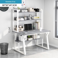 Bureau intégré avec étagère, bureau d'ordinateur de bureau pour la maison et la chambre, bureau d'étudiant pour maison de location, bureau d'écriture simple, bureau d'apprentissage