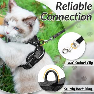 Set Pettorina e Guinzaglio per Gatti, Traspirante, Anti-Fuga, Regolabile, con Striscia Riflettente, Pettorina di Sicurezza per Gatti - Product Image 4