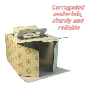 Embalaje de caja de pastel de cumpleaños de boda con caja de papel corrugado personalizado con hermoso diseño, la caja se empareja con <span class=keywords><strong>el</strong></span> pastel. - Product Image 5