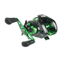 CKOTIAN Moulinet de pêche à la ligne longue en aluminium découpé CNC avec poignée en EVA, 6+1 roulements à billes, frein max 8kg, rapport de transfert 7.3:1, levier gauche, pour lancer d'appâts