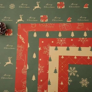 Papier d'emballage de Noël grand format, épaissi, pour emballages cadeaux, papier artisanal de fête, design rouge et vert - Product Image 4
