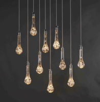 Lampes suspendues LED en forme de goutte d'eau Muwei pour la décoration de plafond de mariage, d'événements et de salles de banquet