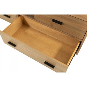 HMS 63 noce sei cassetti Combo comò di lusso moderno pieghevole camera da letto mobili in metallo massello di quercia per soggiorno - Product Image 5