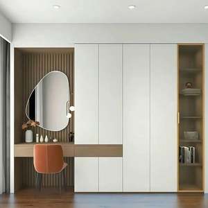 Customized Light-Colored MDF Wooden Swing <b>Door</b> <b>Wardrobe</b> Durable for Families Hotels Professional Bedroom Furniture Supplier - Product Image 5