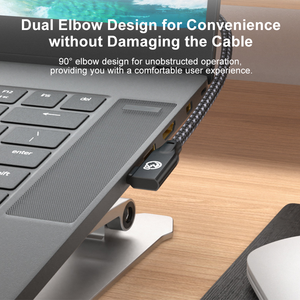 ULT-unite Cable USB3.2 Tipo-C en Ángulo <span class=keywords><strong>de</strong></span> 90 Grados, 1m-5m, Transferencia <span class=keywords><strong>de</strong></span> Datos <span class=keywords><strong>de</strong></span> 20Gbps, Conectores Trenzados Chapados en Oro para iPhone - Product Image 5
