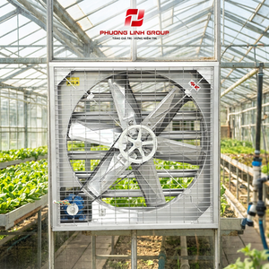 Ventilador axial de pared Phuong Linh de 48 pulgadas en chapa galvanizada, 2900 RPM, con rodamientos de bolas, color plateado, AC/DC 220V 380V 400V - Product Image 2