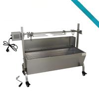 Barbecue Électrique au Charbon de Bois avec Ventilation Complète, Portable pour la Restauration, Gril Rôtissoire Détachable en Acier Inoxydable 304