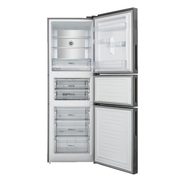 Skyworth Factory OEM 271L Commercial Intelligent Refrigerator Three Doors Bottom Freezer Portable Installation Electric Power