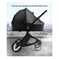 Porte-bébé certifié CE en alliage d'aluminium OEM avec poignée réglable, poussette pliante à un bouton et à poussée bidirectionnelle