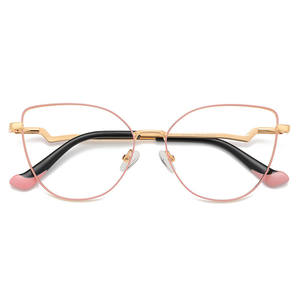 1 paire de <span class=keywords><strong>lunettes</strong></span> à charnière en métal bleu, nouvelle <span class=keywords><strong>tendance</strong></span> printemps <span class=keywords><strong>2022</strong></span>, cadre optique de couleur bonbon, Anti lumière bleue - Product Image 4