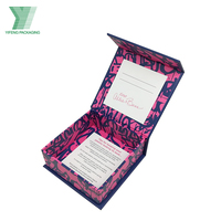Boîte à bijoux en papier de style livre avec logo personnalisé, laminage mat, doublure en éponge, fermeture magnétique, recyclable pour pendentifs, bagues, colliers