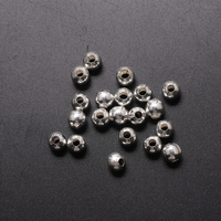 Perles rondes en métal plaqué argent ZHB 2 3 4 5 6 8 mm, perles d'espacement en alliage pour la fabrication de bijoux, bracelets tendance